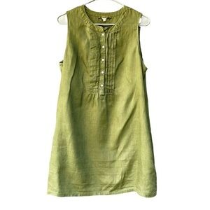 J. Crew Olive Green Sleeveless Linen Mini Dress